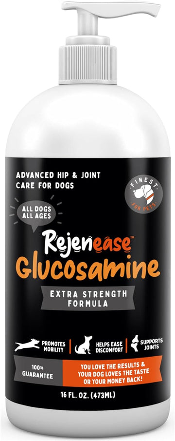 Premium Liquid Glucosamine Hip and Joint Supplement for Dogs - Fast Natural Arthritis Pain Relief and Better Mobility - Extra Strength with Chondroitin MSM and Hyaluronic Acid. Made in USA 16oz