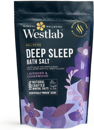 Westlab Magnesium Relax Bath Salts 1Kg - Ease Stress & Tension From Mind And Body. Scientifically-Proven To Restore Inner Peace. Mood-Boosting Neuroscent. 100% Natural, Chamomile & Bergamot