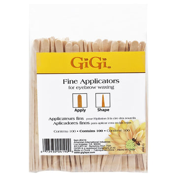 Gigi Eyebrow Wax Sticks For Hair Removal – Small, Fine Applicator Stick, Wooden Waxing Sticks For Face & Eyebrows, 100 Ct