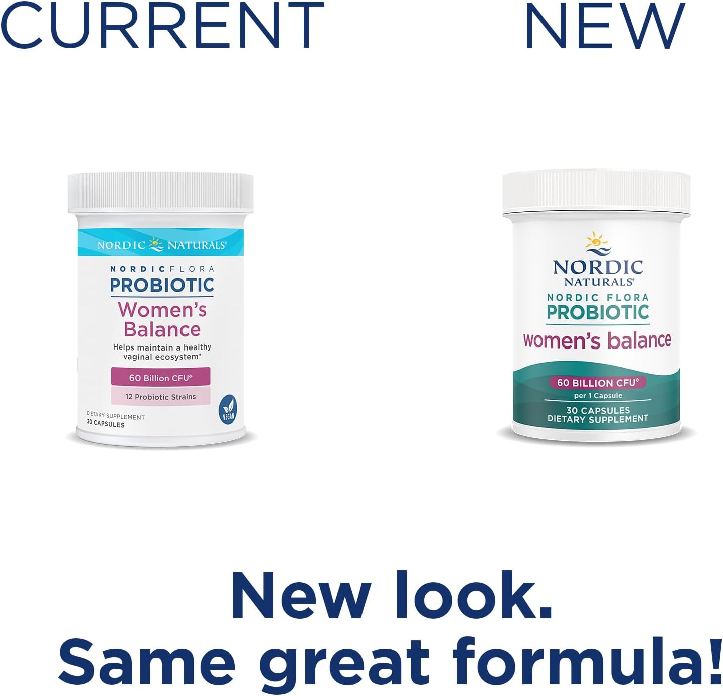 Nordic Naturals Nordic Flora Probiotic Women's Balance - 30 Capsules - 12 Probiotic Strains with 60 Billion Cultures - Intestinal Support, Vaginal Health - Vegan - 30 Servings : Health & Household