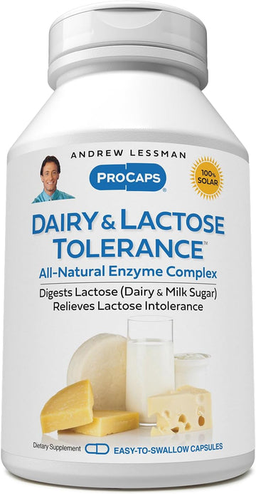 Andrew Lessman Dairy And Lactose Tolerance 60 Capsules - Enhances Natural Digestion Of Dairy And Lactose. Mild, Powerful, All-Natural Enzymes Help Avoid Gi Discomforts In Digestion. No Additives