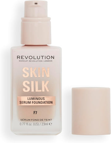 Makeup Revolution, Skin Silk Serum Foundation, Light To Medium Coverage, Contains Hyaluronic Acid, F10, 23Ml