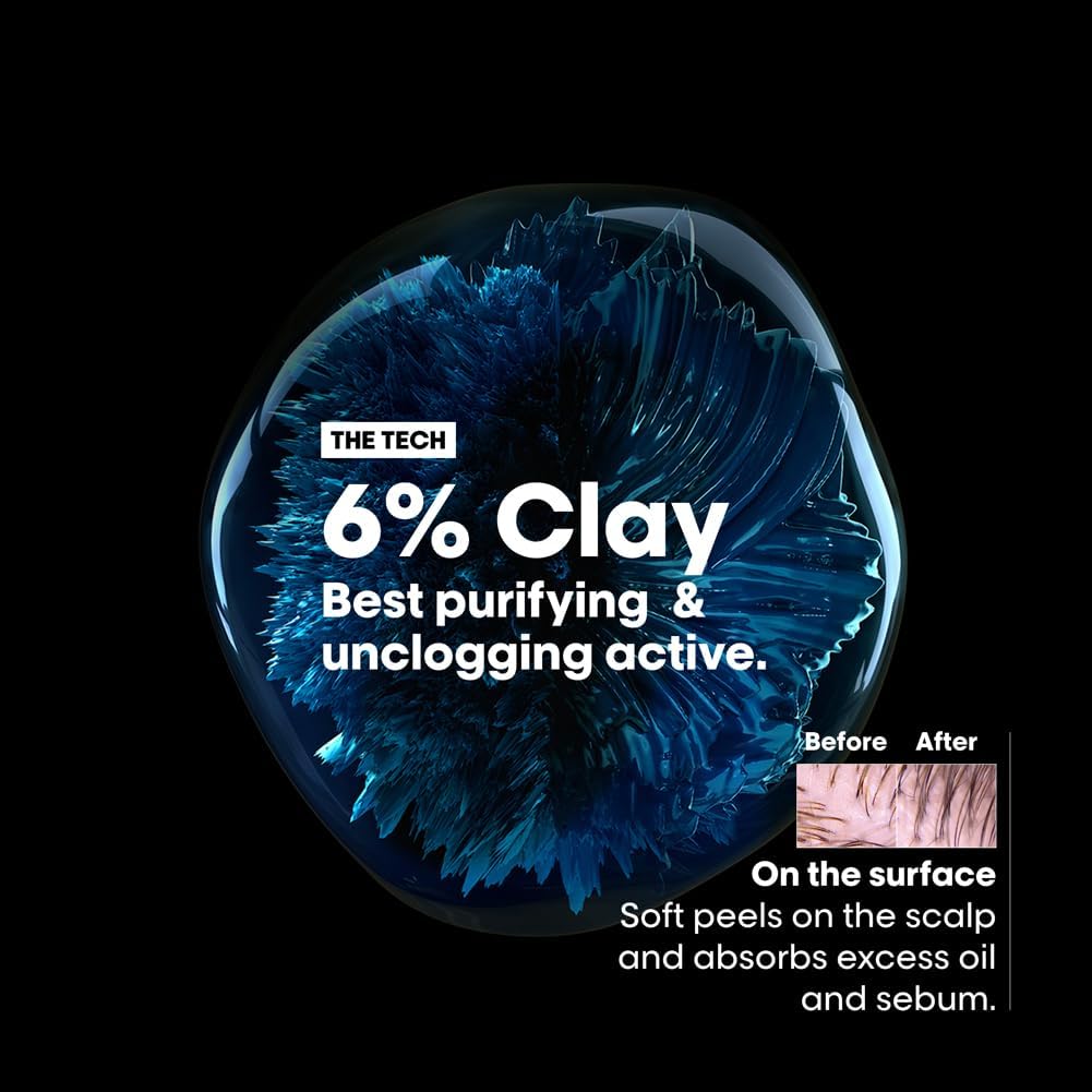 L'Oréal Professionnel Scalp Advanced, Professional Clay Anti-Oiliness 2-in-1 Deep Purifier Shampoo and Hair Mask, For Oily and Greasy Hair, Serie Expert, 250ml : Amazon.co.uk: Beauty