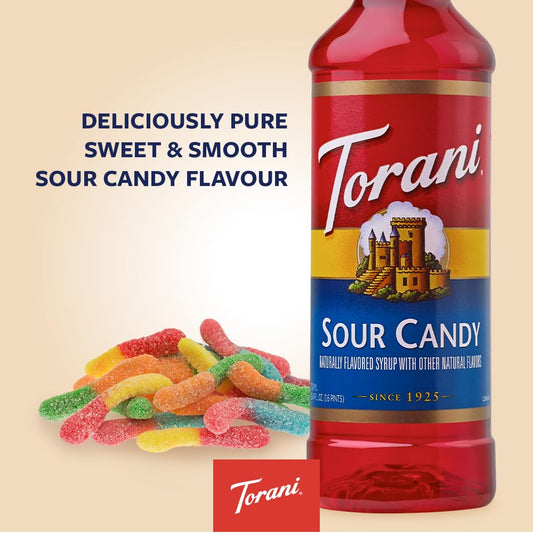 Torani Flavored Drink Syrup, Sour Candy, 25.4 Fl Oz (Pack Of 4)