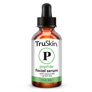 Truskin Peptide Serum For Face – With Collagen Boosting Peptides, Amino Acids, Green Tea, Aloe And Vitamins B5 & E, 1 Fl Oz