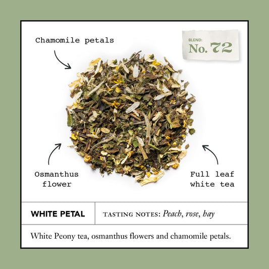 Smith Teamaker | White Petal No. 72 | Caffeinated Full Leaf White Tea Blend (15 Sachets, 1.06Oz Each)