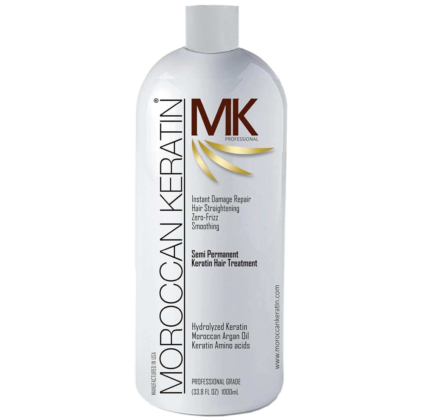 1000Ml Brazilian Keratin Blowout Hair Treatment Complex Gold Series With Argan Oil Proven And Fast Formula Professional Results Keratina Fuerte