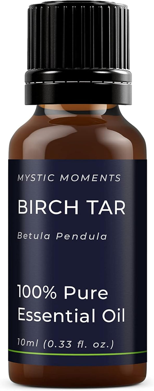 Mystic Moments | Birch Tar Essential Oil 10ml - Pure & Natural oil for Diffusers, Aromatherapy & Massage Blends Vegan GMO Free