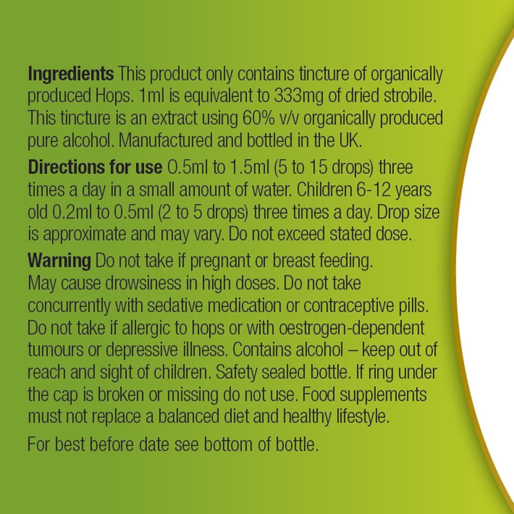 Organic Herbal Remedies 100 Ml Hops Tincture