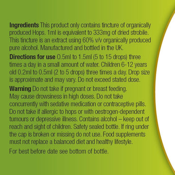 Organic Herbal Remedies 100 Ml Hops Tincture