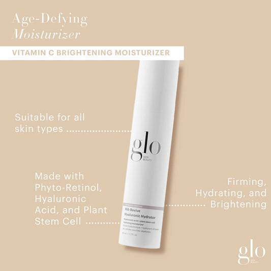 Glo Skin Beauty, Ha-Revive Hyaluronic Hydrator | Hyaluronic Acid + Plant Stem Cell Facial Hydrating Moisturizer, 1.7 Ounces