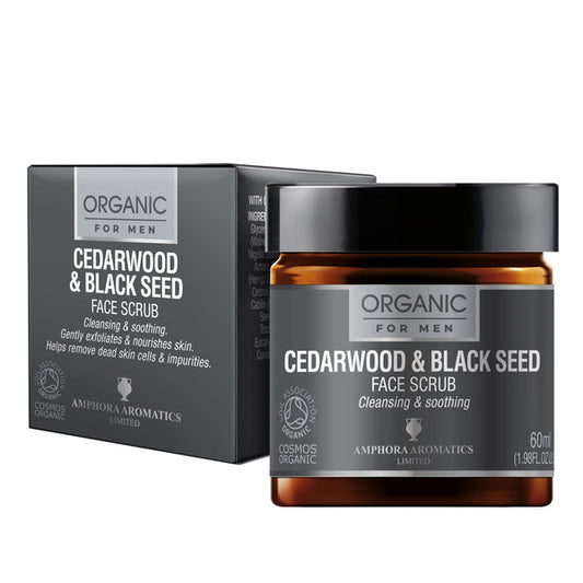 Amphora Aromatics Cedarwood Face Scrub Men Organic 60Ml