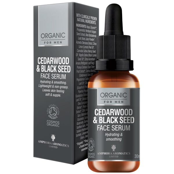 Amphora Aromatics Cedarwood Face Serum Men Organic 30Ml