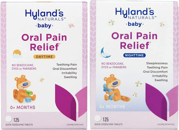 Hyland's Naturals Baby Day & Night Bundle, Soothing Tablets with Chamomilla, Natural Relief of Oral Discomfort, Irritability, and Swelling, 250 Count