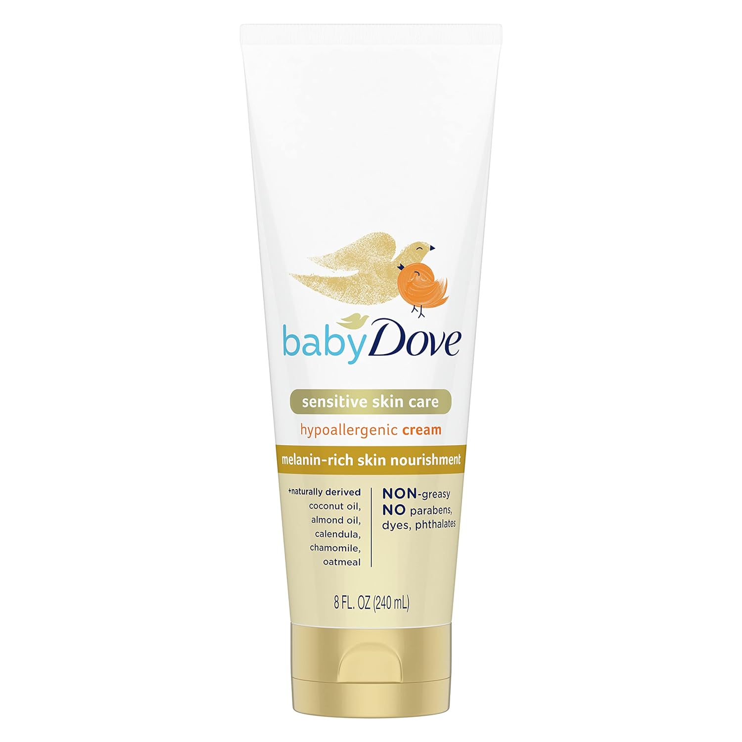 Baby Dove Sensitive Baby Cream Baby Skin Care Melanin-rich Skin Nourishment Hypoallergenic and Non-greasy 8 oz