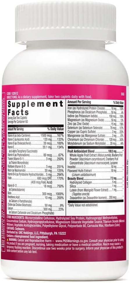 Gnc Milestones Teen - Multivitamin Caplet For Girls 12-17 - (Product) Red