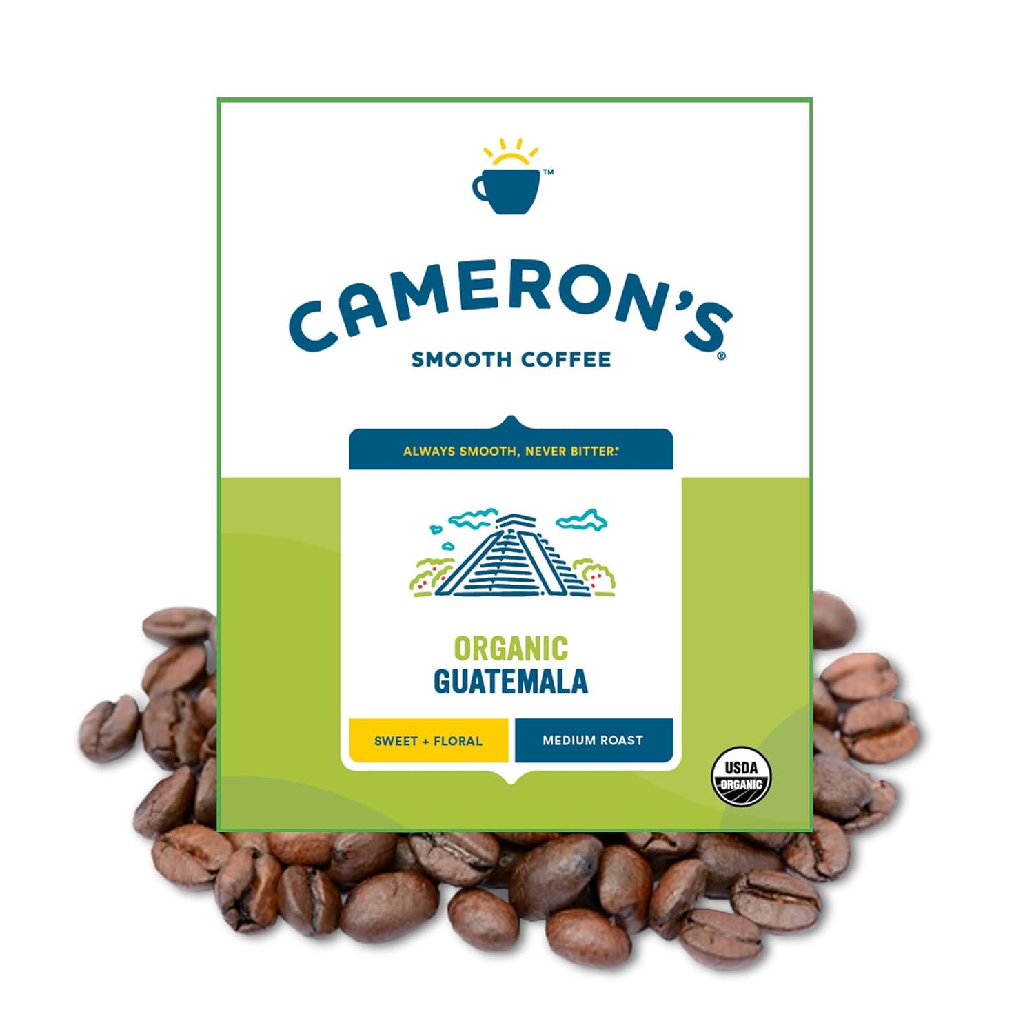 Cameron'S Coffee Organic Guatemala Whole Bean Coffee, Medium Roast, 100% Arabica, Bulk, 4-Pound Bag, (Pack Of 1)