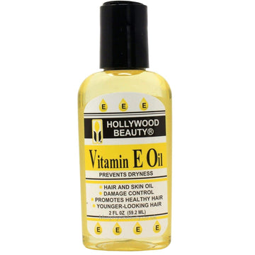 Hollywood Beauty Vitamin E Hair & Skin Oil, 2Oz Bottle, Prevents Dryness For Hair And Skin, Stimulates Healthy Hair Growth, Repairs Damaged Skin, Anti-Aging : Hair Styling Serums : Beauty & Personal Care