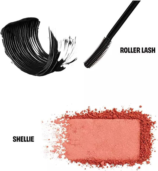 Piping Hot Beauty Gift Set Including Travel-Size Roller Lash Mascara And Shellie Blush