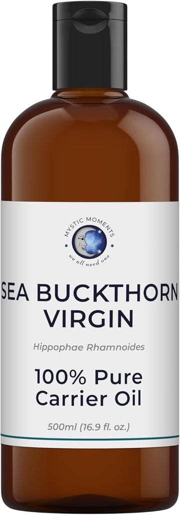 Mystic Moments | Sea Buckthorn Virgin Carrier Oil 500ml - Pure & Natural Oil Perfect For Hair, Face, Nails, Aromatherapy, Massage and Oil Dilution Vegan GMO Free