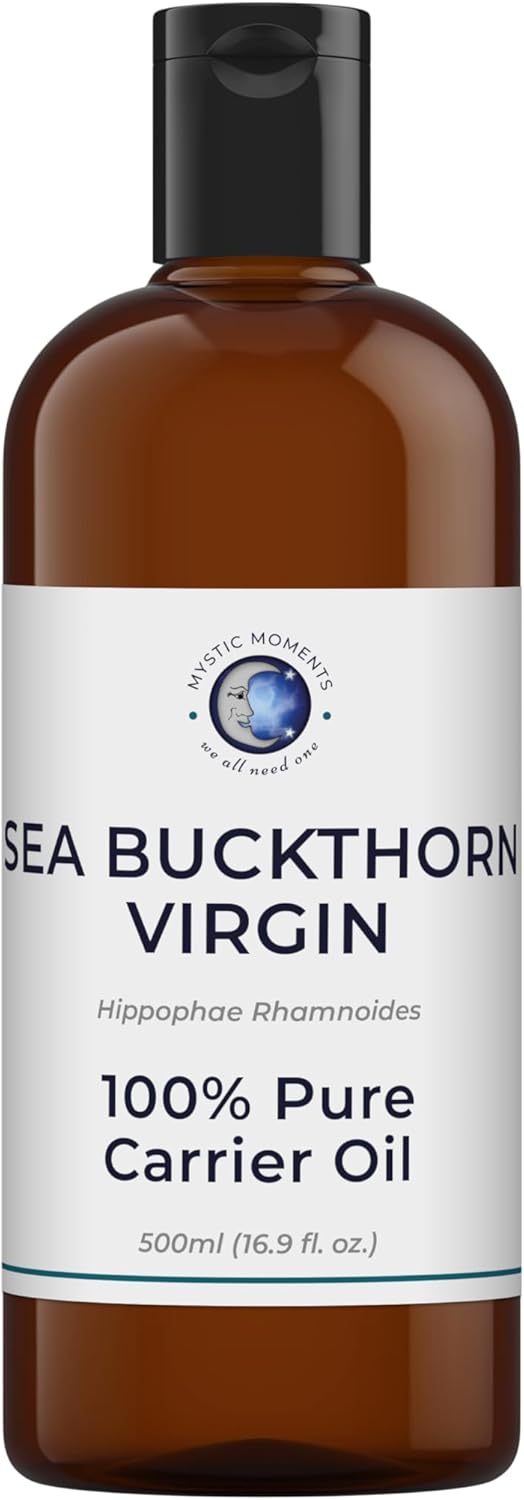 Mystic Moments | Sea Buckthorn Virgin Carrier Oil 500Ml - Pure & Natural Oil Perfect For Hair, Face, Nails, Aromatherapy, Massage And Oil Dilution Vegan Gmo Free