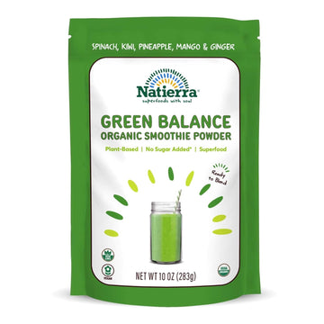 NATIERRA Green Balance Organic Smoothie Powder | USDA Organic, Vegan & Non-GMO | 10 oz Bag