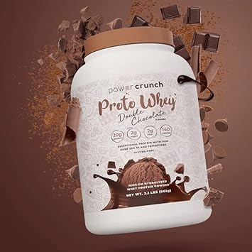 Power Crunch Proto Whey Double Chocolate Protein Powder, 20g Protein, 26 Servings 1 Container of 2.1 LBS (962 g) : Health & Household