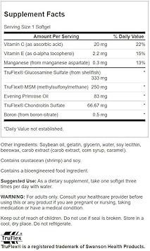 Swanson Joint Care with Glucosamine Msm & Chondroitin 120 Sgels