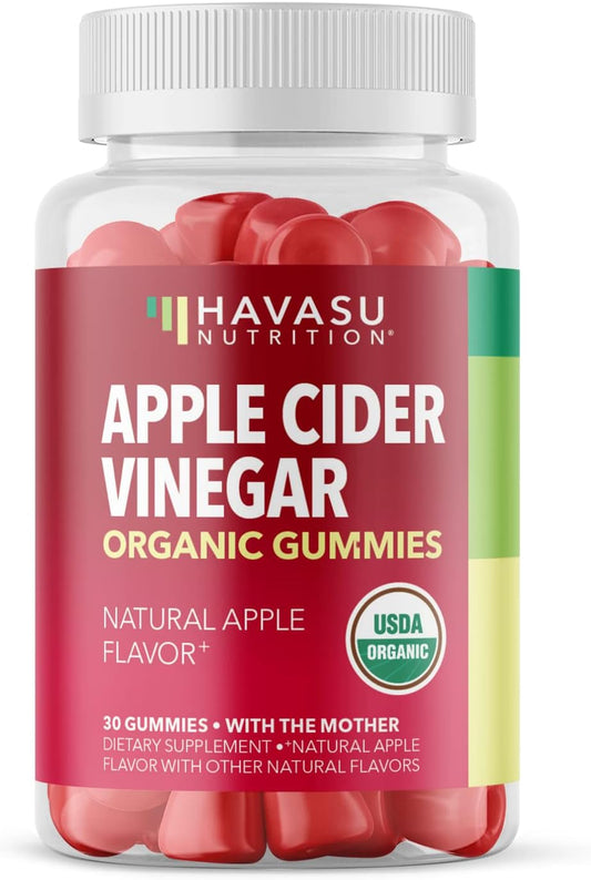 Organic Apple Cider Vinegar Gummies | Acv Gummies To Support Digestive Health And Gut Flora For Digestion | Natural Apple Flavor | 30 Organic, Vegan, And Non-Gmo Apple Cider Vinegar Gummies