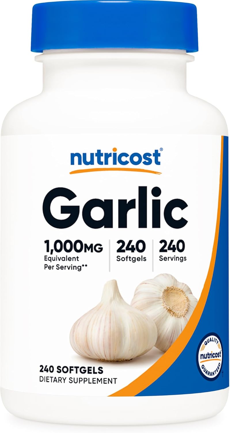 Nutricost Garlic 1000Mg, 240 Softgels - Premium Gluten Free Garlic Supplement