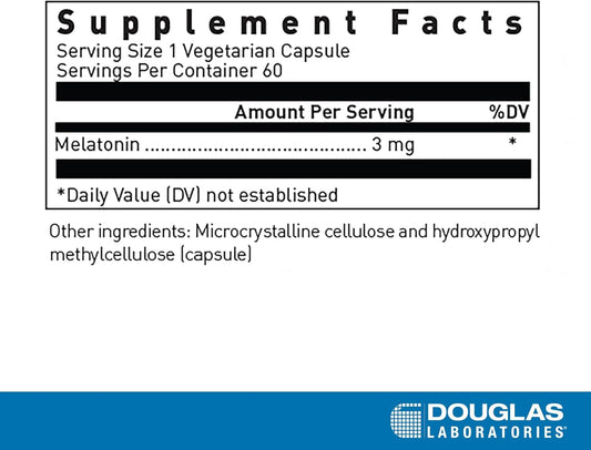 Douglas Laboratories Melatonin 3 Mg | Supports Sleep/Wake Cycles | 60 Capsules