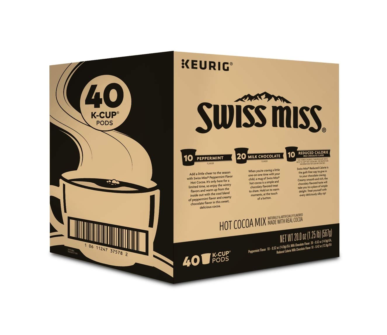 Swiss Miss Hot Cocoa Variety Pack, Keurig Single-Serve Hot Chocolate K-Cup Pods, 40 Count