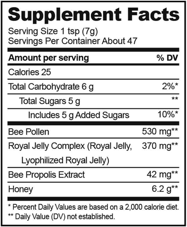 Superfood Honey By Beekeeper'S Naturals - Bee Pollen, Royal Jelly, Propolis, Honey - Natural Energy, Immune Support, Mental Clarity, Athletic Performance (11.6 Oz) : Health & Household