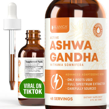 Rejuvica Health Active Ashwagandha - Advanced Liquid Supplement - Withania Somnifera Extract - Ashwagandha Roots Only - Naturally Occurring Withanolides - 48 Servings/2Oz