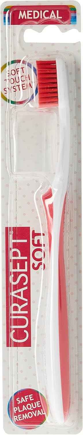 Curasept Medical Soft Toothbrush, 1 Count, Manual, Recyclable, Provides Gentle Care For Sensitive Teeth And Gums, Unisex-Adults, 12.0 Cm Height, Blister Package