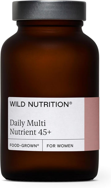 Wild Nutrition Food-Grown® Women'S 45+ Daily Multi Nutrient | Multivitamin Tablets For Women 45+ | Womens Vitamins To Support Hormonal Balance, Energy Metabolism, And Bones & Muscles | 60 Capsules