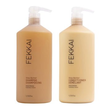 Fekkai Shea Butter Shampoo (1 Liter) + Conditioner (1 Liter) - Improves Moisture, Softness & Shine - Reduces Frizz By 61% Up To 12H - Free Of Sulfates, Parabens, Phthalates - Vegan, Cruelty-Free