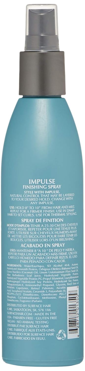 Surface Hair Impulse Finishing Spray, Fast And Flexible Hold, For Use With Thermal Styling, 8 Fl. Oz