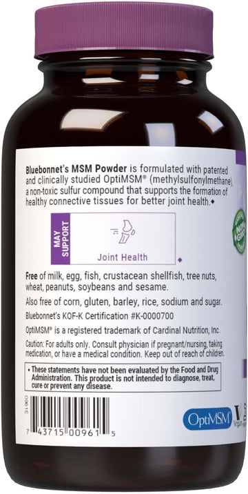 Bluebonnet Msm Powder, 8 Ounces