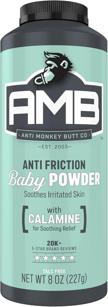 Anti Monkey Butt Baby Powder, Cornstarch Baby Powder Prevents Diaper Rash, Talc-Free Hypoallergenic Formula With Calamine, Anti Chafing And Anti Itch, Hsa/Fsa Approved, 8 Oz