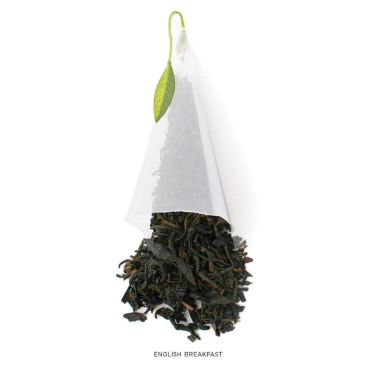 Tea Forte English Breakfast Premium Organic Caffeinated Black Tea Blend Bulk Pack, 40 Count Individually Wrapped Handcrafted Pyramid Infuser Tea Bags