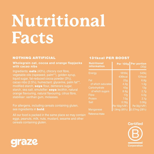 Graze Banana Oat Boost Bars - Vegan Snacks, Whole Oats & Natural Flavours, High In Fibre - Packaging May Vary - (28 Snacks - 7 Packs Of 4 X 30G)