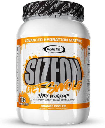 Gaspari Nutrition Sizeon, The Ultimate Hybrid Intra-Workout Amino Acid & Creatine Formula, Increased Muscle Volume & Muscle Recovery (3.59 Pounds, Orange Cooler)