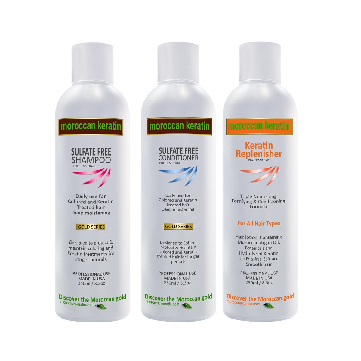 Triple Care Kit Keratin Replenisher, Sulfate Free Shampoo & Conditioner Important To Maintain Keratin Treatments For Longer Period And Great Looking Hair