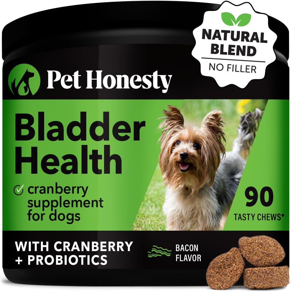 Pet Honesty Cranberry Bladder Health for Dogs – Contains Active Ingredients - Cranberry & D-Mannose to Help Support Dog Urinary Tract Health, Dog Bladder Support, & Kidney Support for Dogs (Bacon)