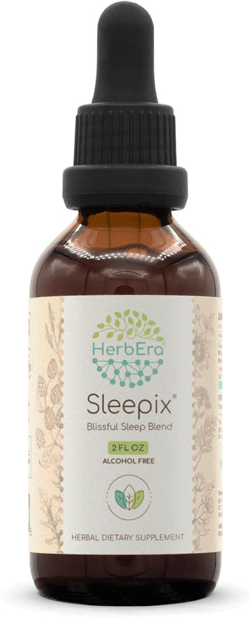 Sleepix B120 Alcohol-Free Extract Tincture, Concentrated Liquid Drops: Valerian Root, Wild Lettuce Herb, Blue Vervain Herb, Hops Flower, Passionflower Herb, St. John'S Wort Herb. 4 Oz