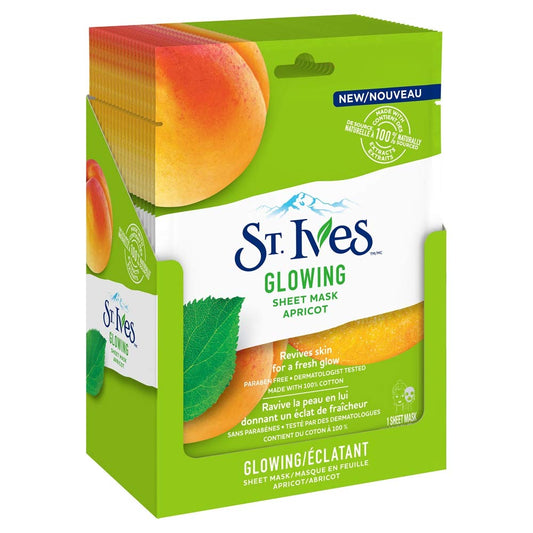 St. Ives Skin Care Sheet Mask, Glow Apricot, 6 Count : Beauty & Personal Care