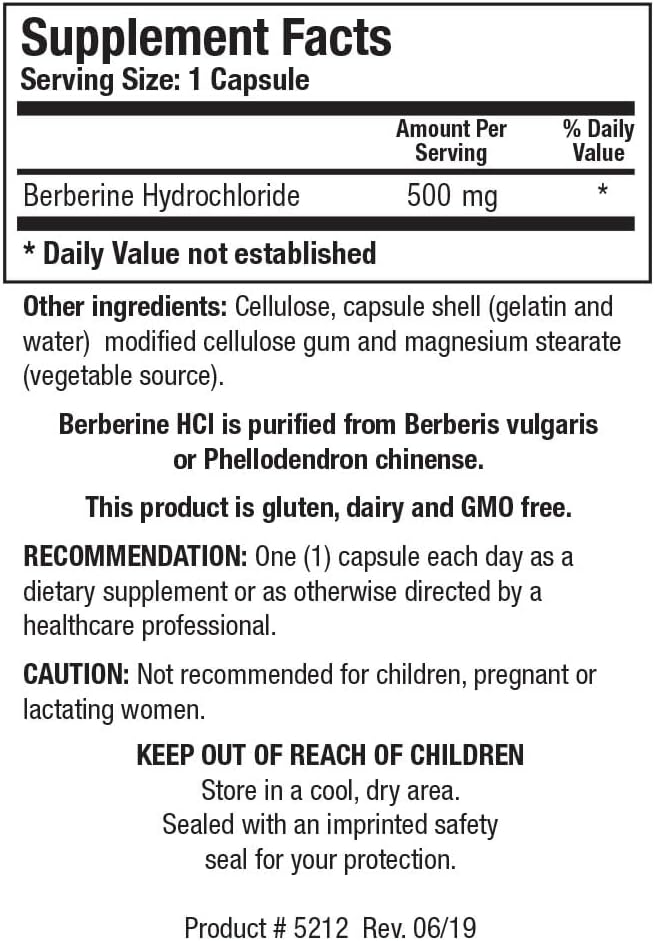 Biotics Research Berberine Hcl, Botanical Berberine Supplement 500Mg Per Serving - Supports Heart Health, Immune System, Healthy Gi, Healthy Cholesterol, Gluten Free - 90 Capsules