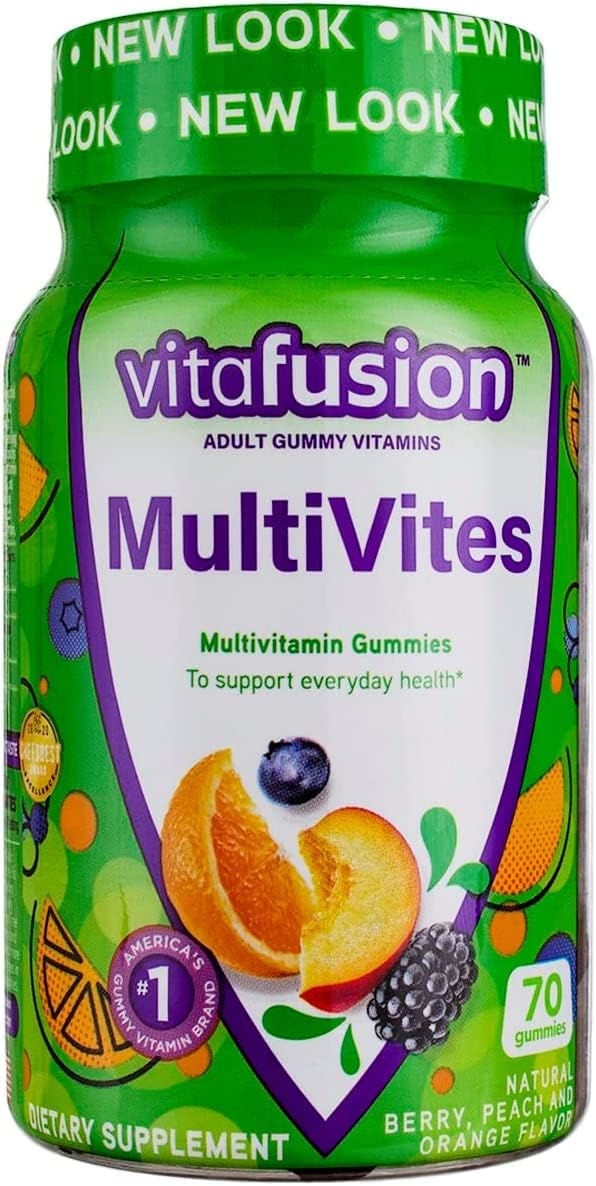 Vitafusion Multi Vites Gummy Vitamins, Berry, Peach and Orange - 70 Gummies