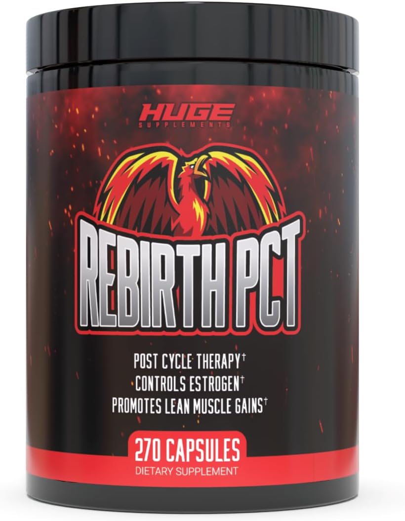 Rebirth Pct Supplement For Men, Most Stacked & Complete Post Cycle Therapy Formula - Science-Backed Ingredients & Optimal Dosages, Supercharge Recovery & Maintain Gains From Your Cycle (270 Capsules)